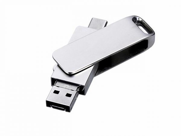 USB 2.0-флешка на 16 Гб 3-в-1 с разъемами Micro USB и USB-C