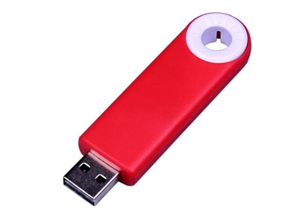 USB 3.0- флешка промо на 128 Гб прямоугольной формы, выдвижной механизм