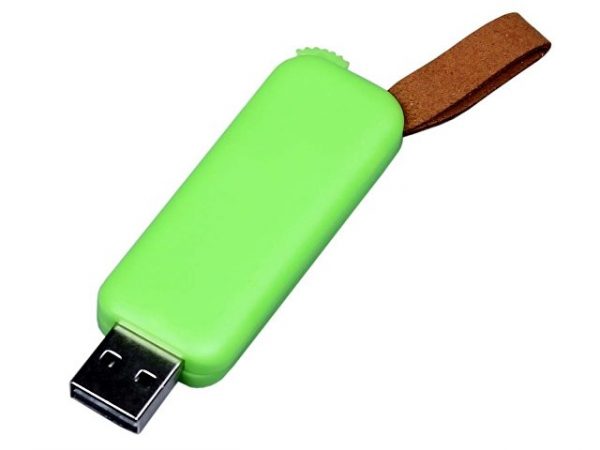 USB 3.0- флешка промо на 128 Гб прямоугольной формы, выдвижной механизм