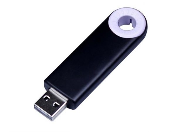 USB 2.0- флешка промо на 64 Гб прямоугольной формы, выдвижной механизм