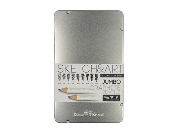 Набор из 9 утолщенных чернографитовых карандашей «Sketch & Art» HB – 14B