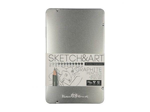 Набор из 12 чернографитовых карандашей «Sketch & Art» 2Н – 9В