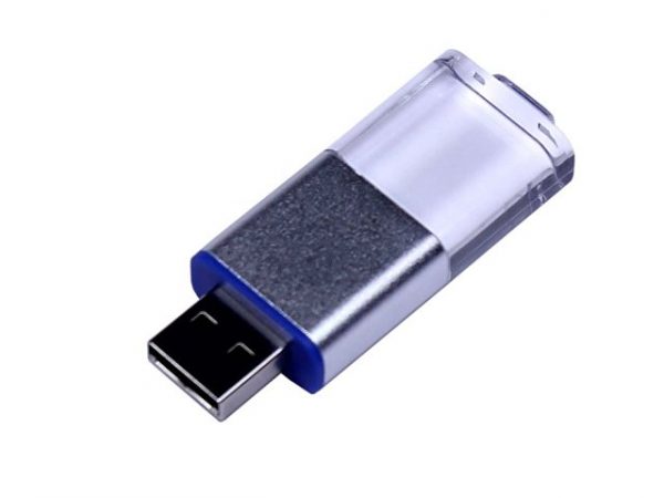 USB 2.0- флешка промо на 32 Гб прямоугольной формы, выдвижной механизм