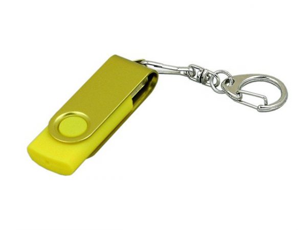 USB 2.0- флешка промо на 8 Гб с поворотным механизмом и однотонным металлическим клипом