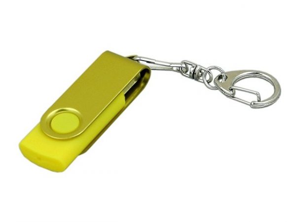 USB 2.0- флешка промо на 32 Гб с поворотным механизмом и однотонным металлическим клипом