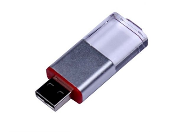 USB 2.0- флешка промо на 64 Гб прямоугольной формы, выдвижной механизм