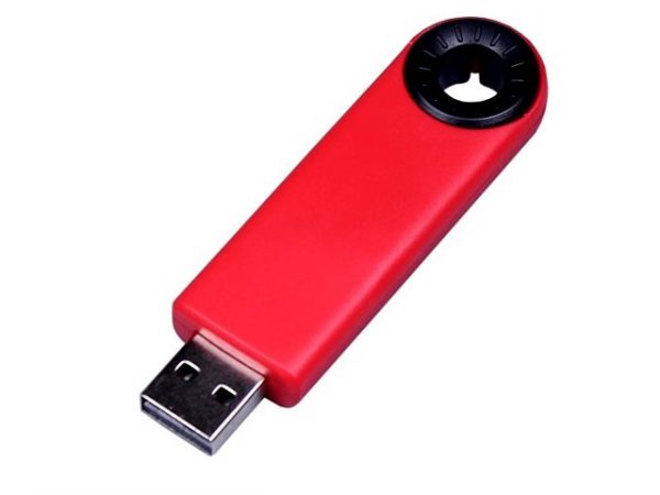 USB 2.0- флешка промо на 16 Гб прямоугольной формы, выдвижной механизм