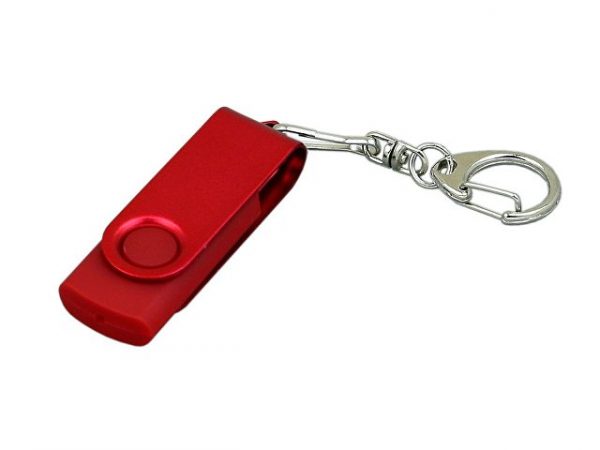 USB 2.0- флешка промо на 8 Гб с поворотным механизмом и однотонным металлическим клипом